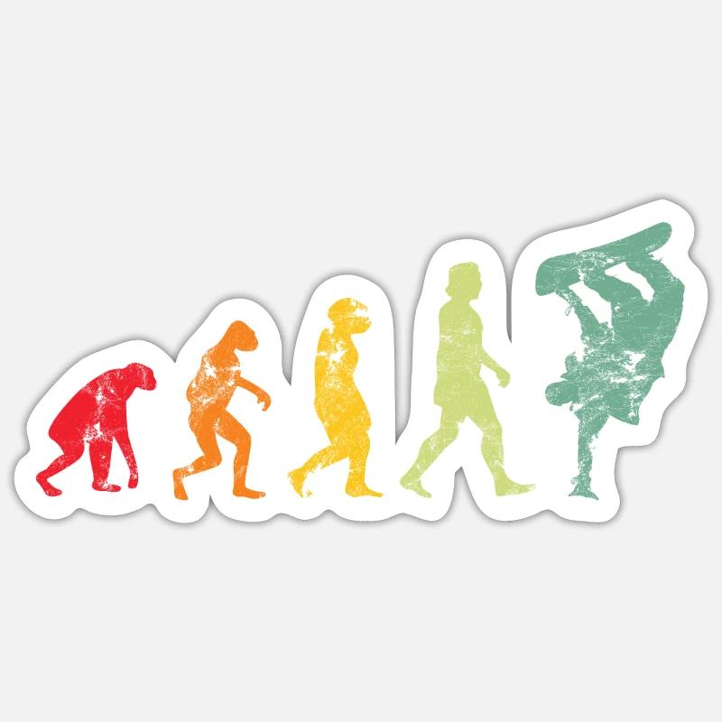 EVOLUTION SNOWBOARD - Sticker taille S (10 x 10 cm) - blanc mat