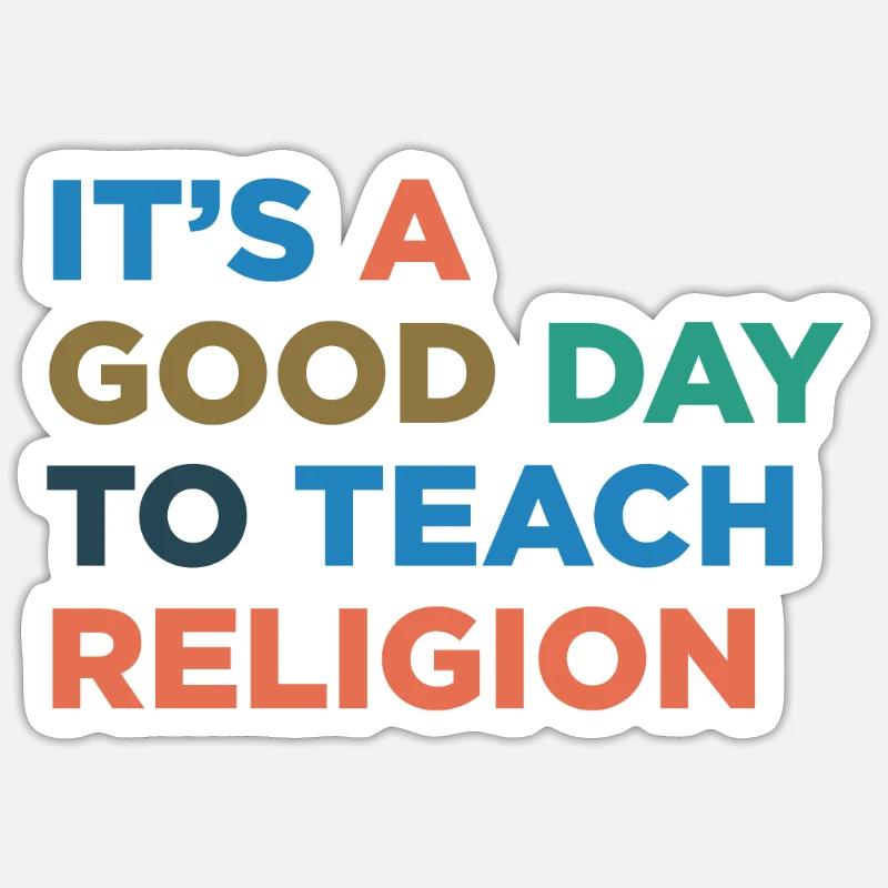 Religionslehrer Unterrichten - Sticker Größe S (10 x 10 cm) - Mattweiß