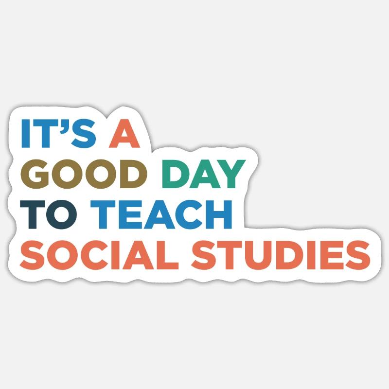 Professeur d’enseignement des sciences sociales - Sticker taille S (10 x 10 cm) - blanc mat