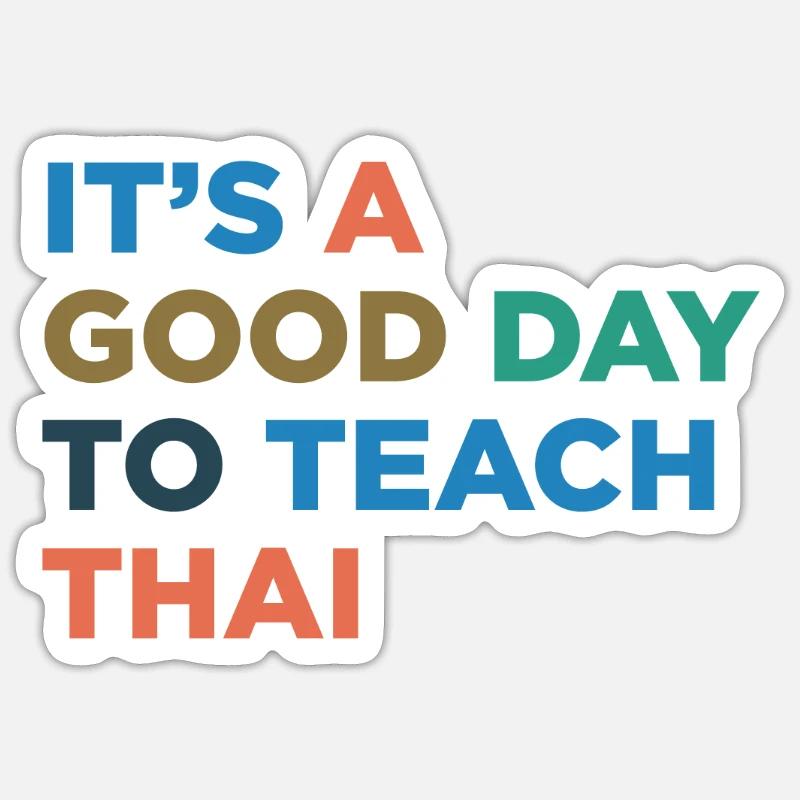 Thailändischen Lehrer Unterrichten - Sticker Größe S (10 x 10 cm) - Mattweiß