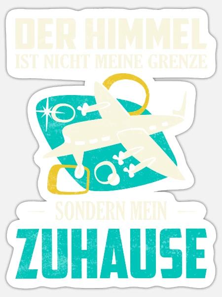 Der Himmel ist nicht meine Grenze Pilot Fliegen - Sticker Größe S (10 x 10 cm) - Mattweiß