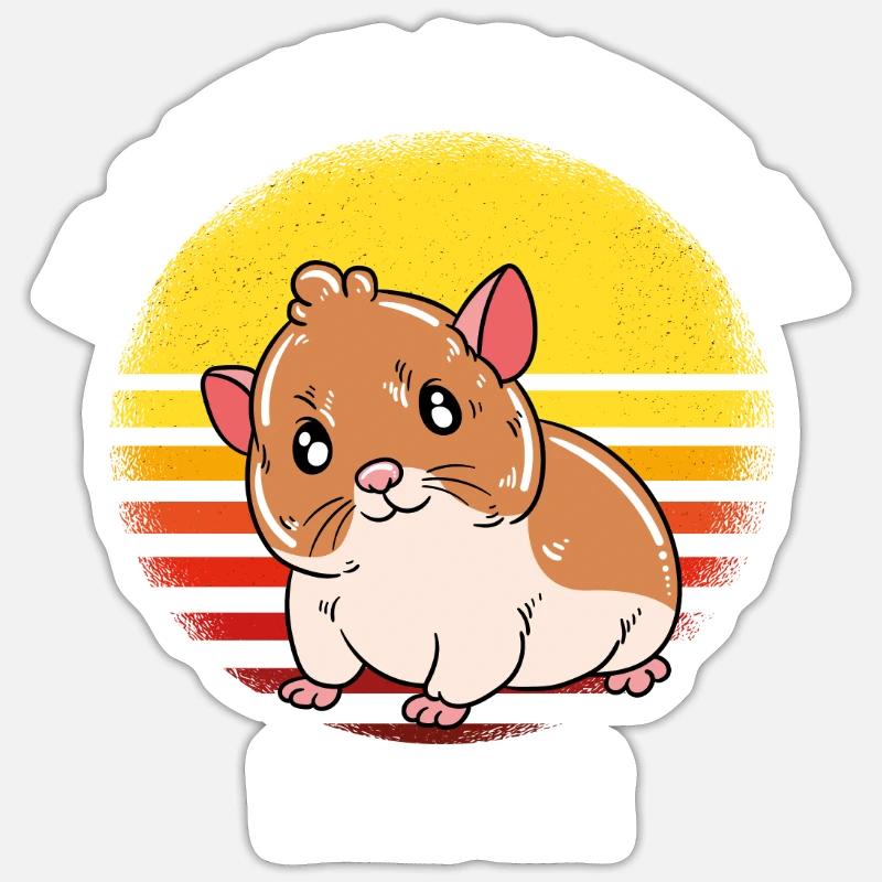 I'd Rather Be With My Hamster - Sticker Größe S (10 x 10 cm) - Mattweiß