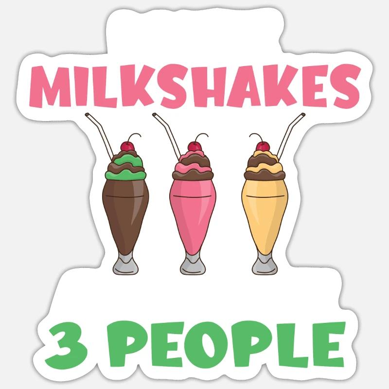 J’adore Milkshakes Milkshake Gift - Sticker taille S (10 x 10 cm) - blanc mat