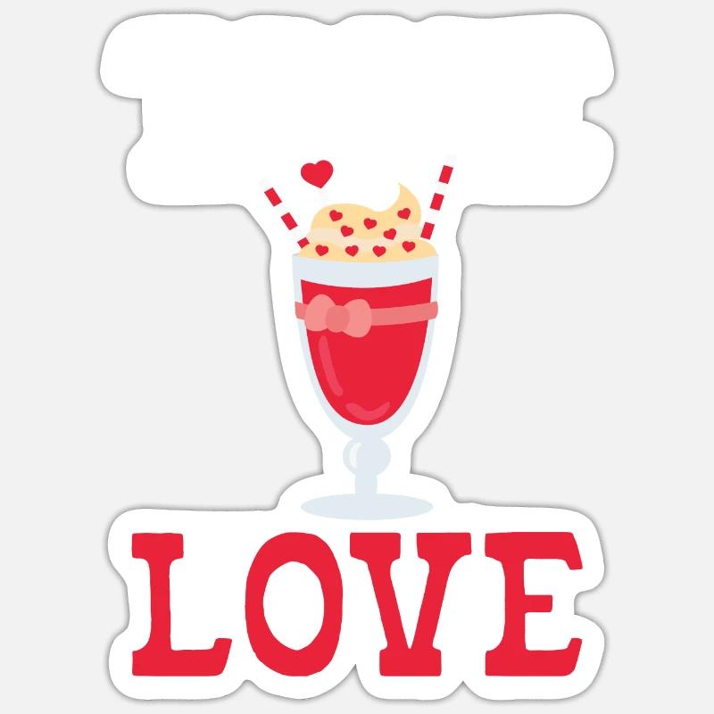 J’adore Milkshakes Milkshake Gift - Sticker taille S (10 x 10 cm) - blanc mat