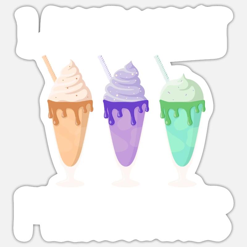 J’adore Milkshakes Milkshake Gift Sticker taille S (10 x 10 cm)