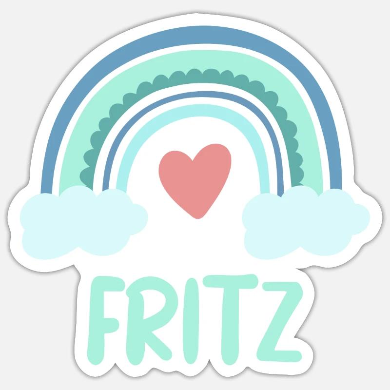 Fritz Name Rainbow Baby - Sticker size S (10 x 10 cm) - white matte