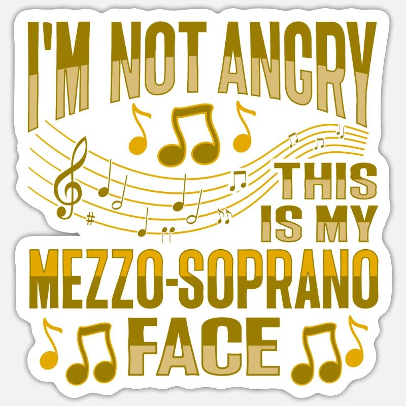 Conception vocale de mezzo-soprano pour un - Sticker taille S (10 x 10 cm) - blanc mat
