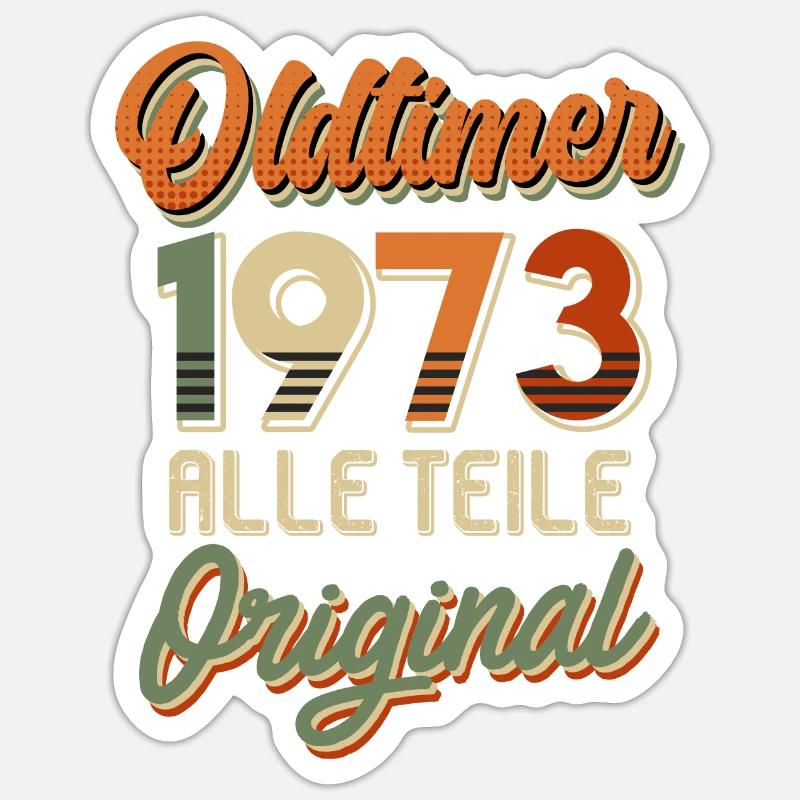 Oldtimer 50 ans 50e anniversaire - Sticker taille S (10 x 10 cm) - blanc mat