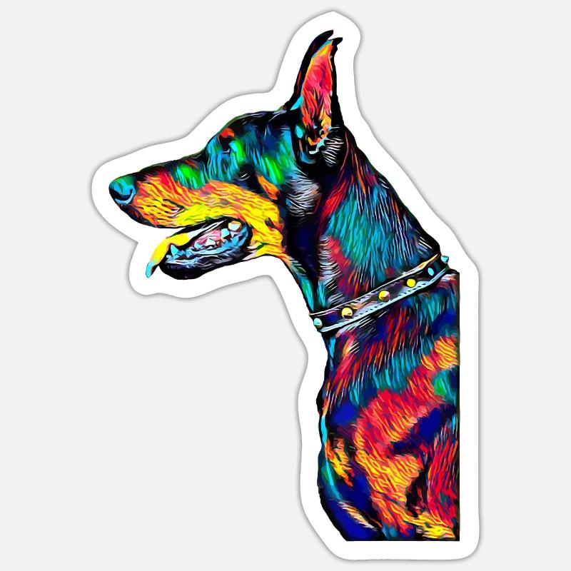 Dobermann Sticker Größe S (10 x 10 cm)