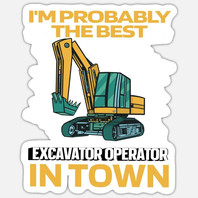 Baggerfahrer Sticker Größe S (10 x 10 cm)