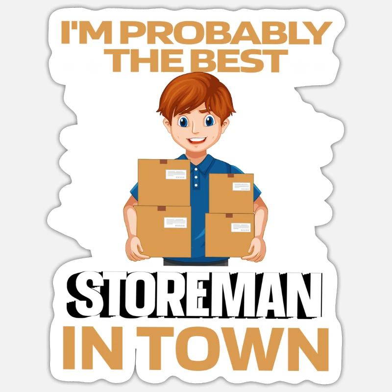 Warehouse worker - Sticker size S (10 x 10 cm) - white matte