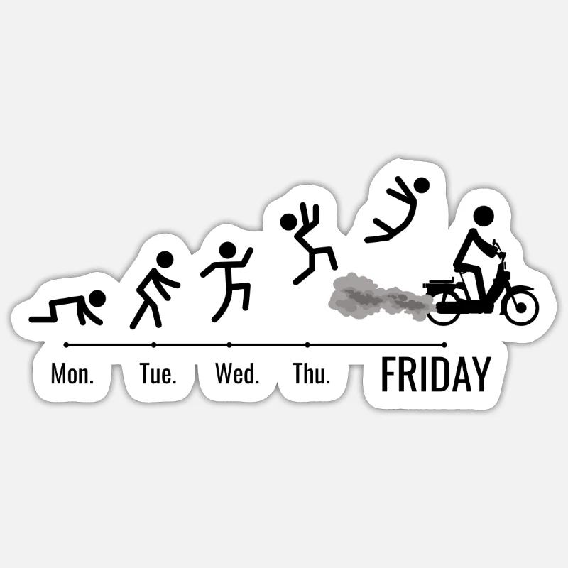 Moped Moped Scooter Moped Moped Driver Moped Weekend - Sticker size S (10 x 10 cm) - white matte