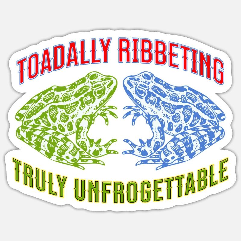 Two Toads Frog Humor Toadally Ribbeting Sticker size S (10 x 10 cm)