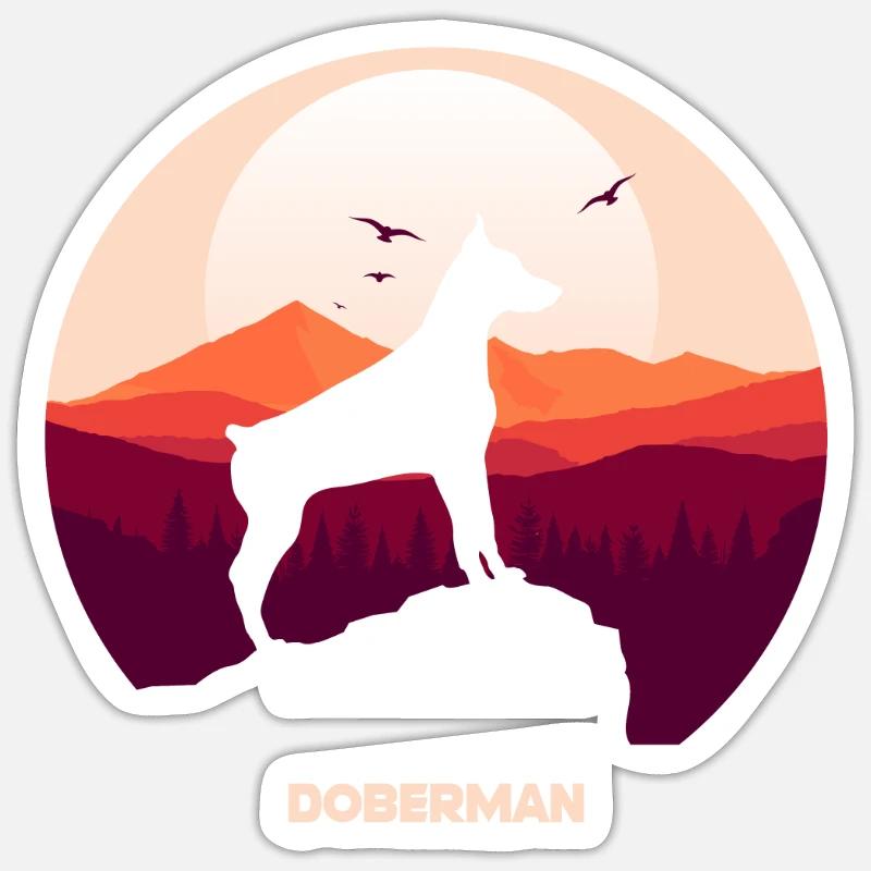 Doberman - Sticker size S (10 x 10 cm) - white matte