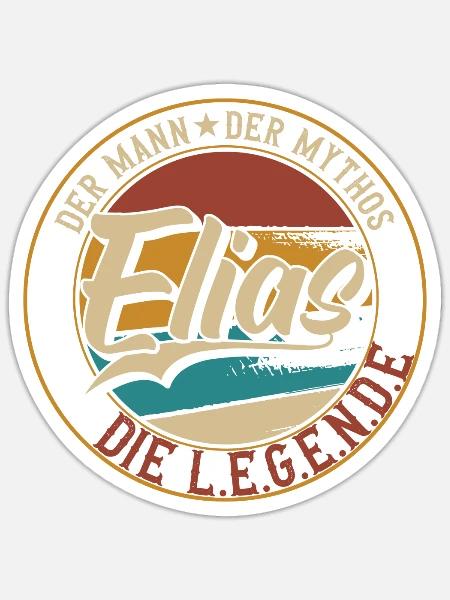 Elias Der Mann der Mythos die Legende Geschenk - Sticker Größe S (10 x 10 cm) - Mattweiß