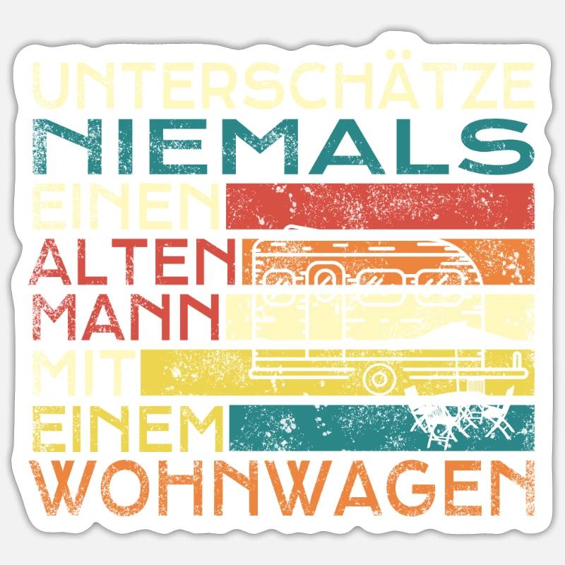 Camper Gift Idea Camping - Sticker taille S (10 x 10 cm) - blanc mat