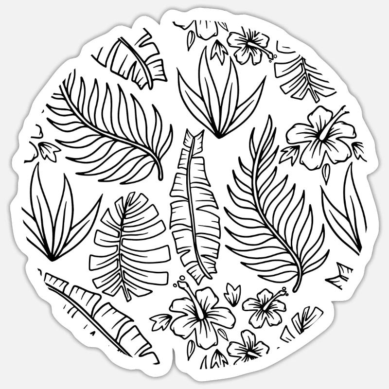 Plant Patterns - Sticker size S (10 x 10 cm) - white matte