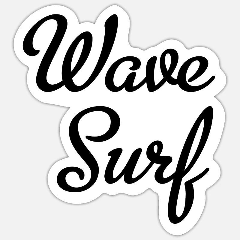 Wave Surf - Sticker Größe S (10 x 10 cm) - Mattweiß