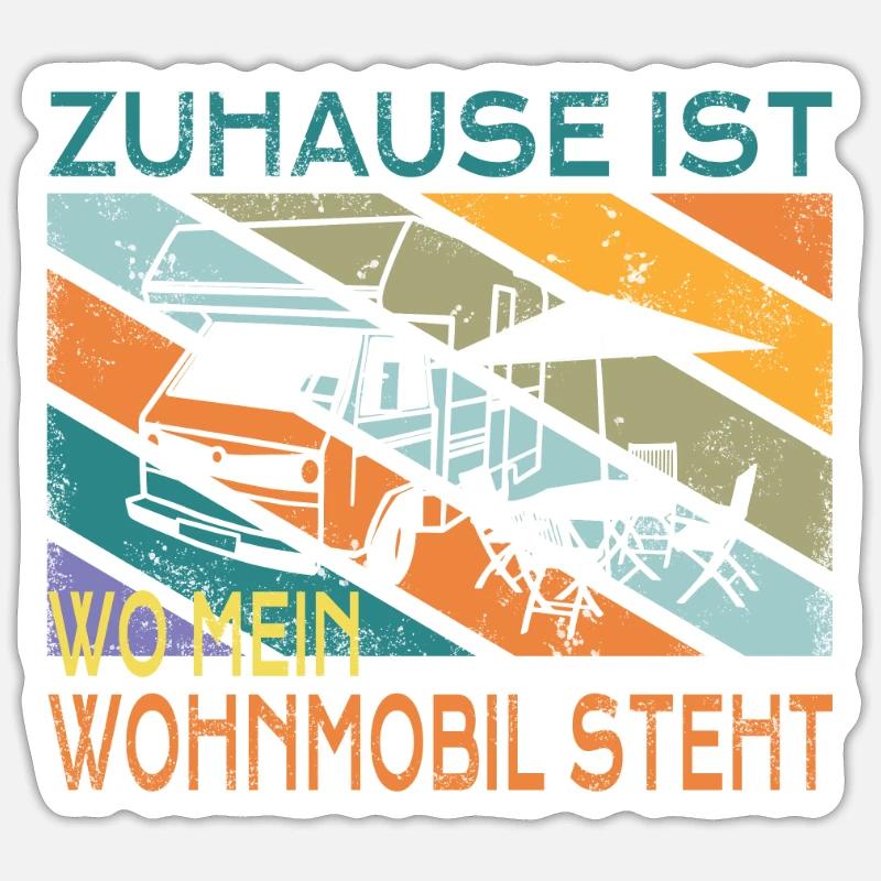 Camper Geschenkidee Camping - Sticker Größe S (10 x 10 cm) - Mattweiß