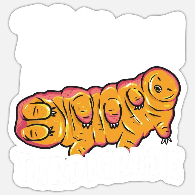 Hart wie ein... Bärtierchen Bärtierchen - Sticker Größe S (10 x 10 cm) - Mattweiß
