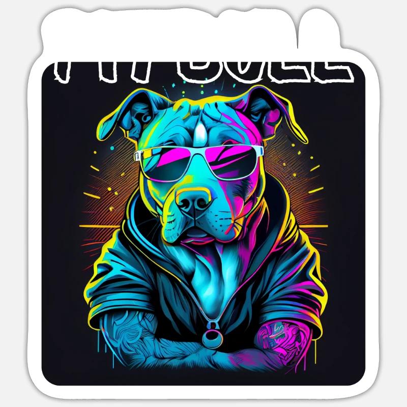 Graffiti Style - Cool Pitbull 1 Sticker size S (10 x 10 cm)