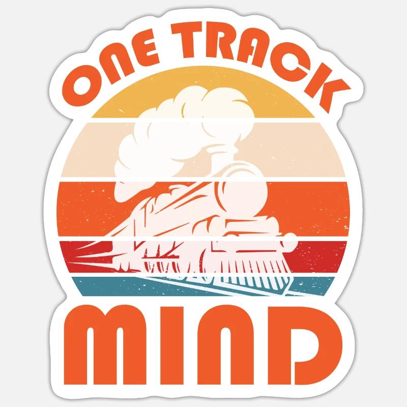 Slogan du train - One Track Mind Sticker taille S (10 x 10 cm)