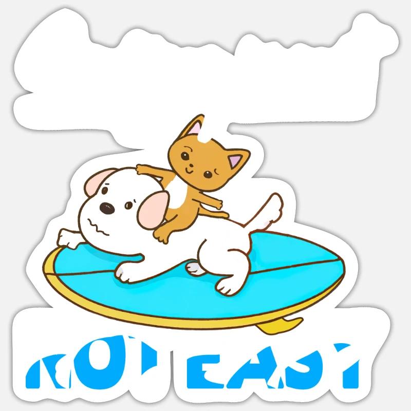 Surfing is not easy - Sticker size S (10 x 10 cm) - white matte