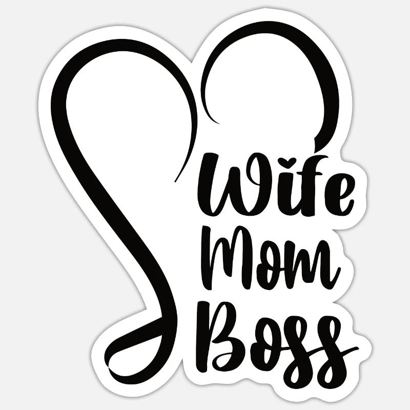 Mutter Ehefrau Boss Muttertag Beste Mama Frau Chef Sticker Größe S (10 x 10 cm)