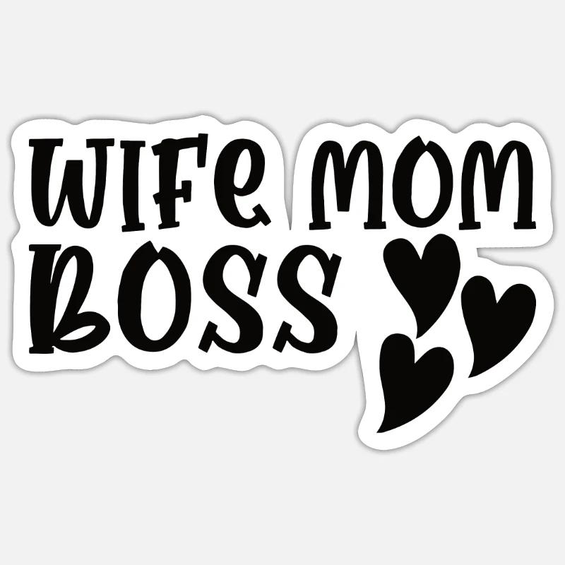 Mutter Ehefrau Boss Muttertag Beste Mama Frau Chef Sticker Größe S (10 x 10 cm)