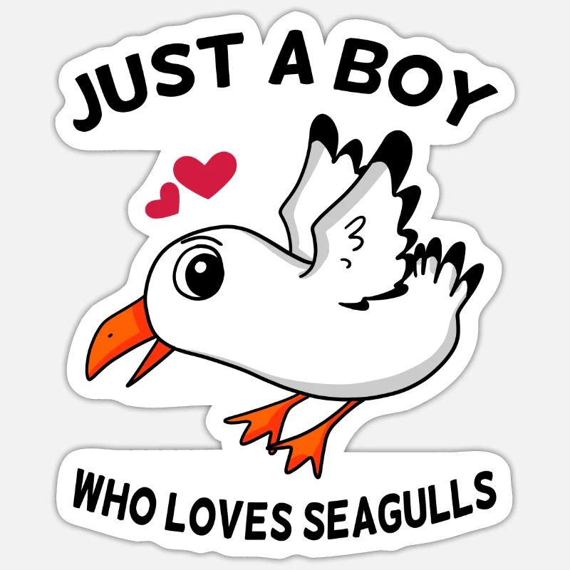 Seagull Saying - Sticker size S (10 x 10 cm) - white matte