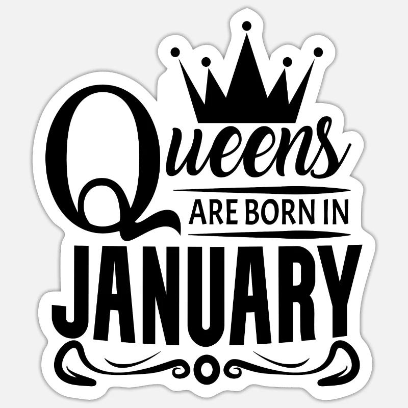 Mois de naissance Janvier - Sticker taille S (10 x 10 cm) - blanc mat