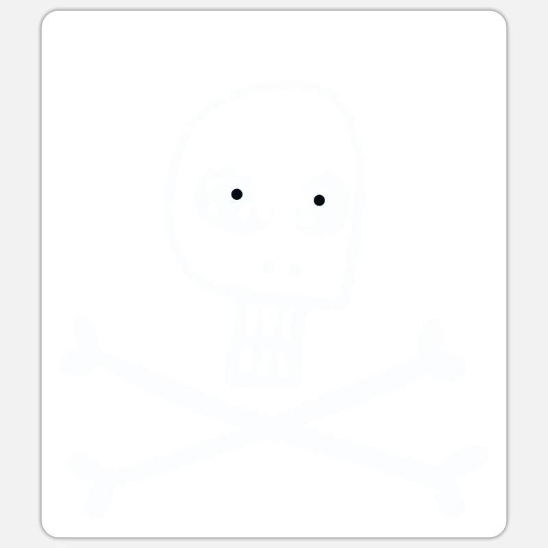 Skull with devil horns - Sticker size S (10 x 10 cm) - white matte