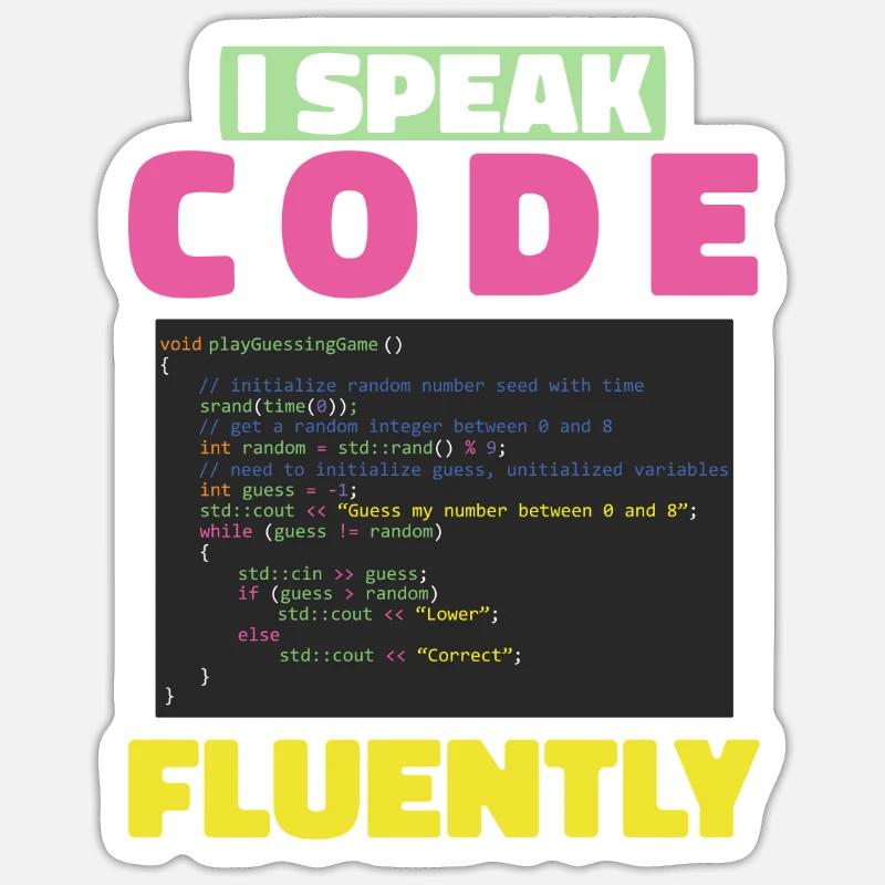 Développeur Coder Programmeur Sarcasme Sticker taille S (10 x 10 cm)