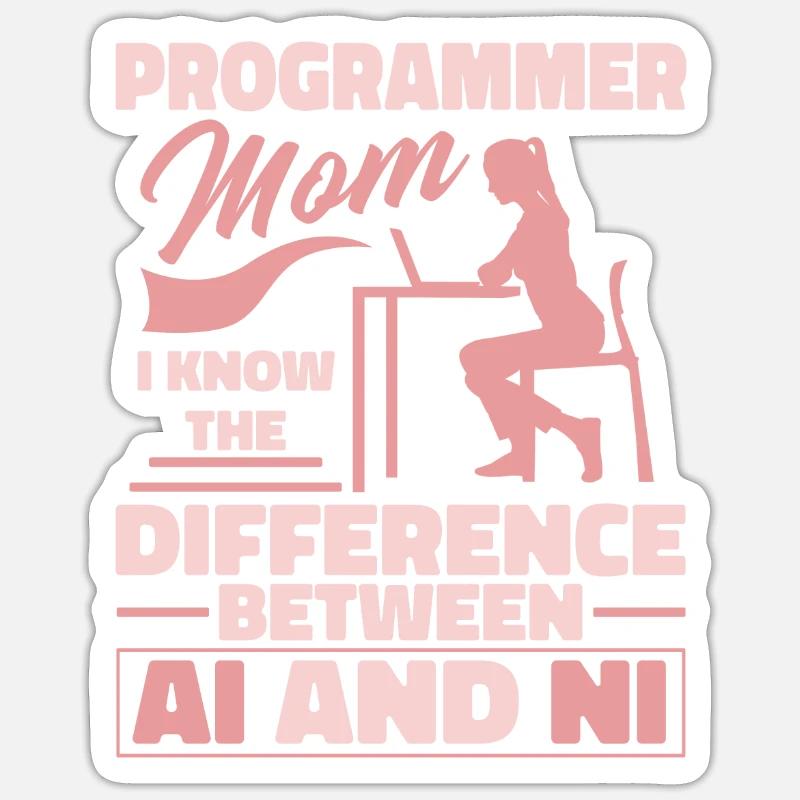 Entwickler Coder Programmierer Mama Sticker Größe S (10 x 10 cm)