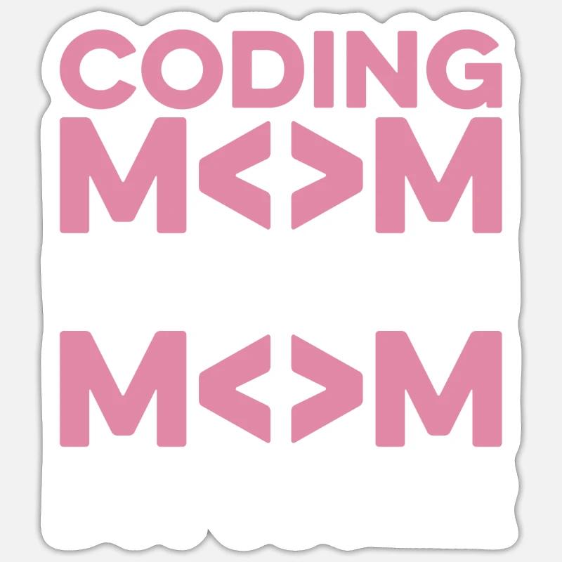 Développeur Coder Programmeur Mama Sticker taille S (10 x 10 cm)