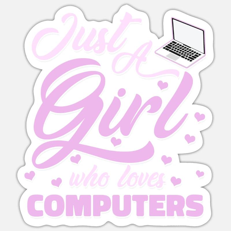 Developer Coder Programmer Girl - Sticker size S (10 x 10 cm) - white matte