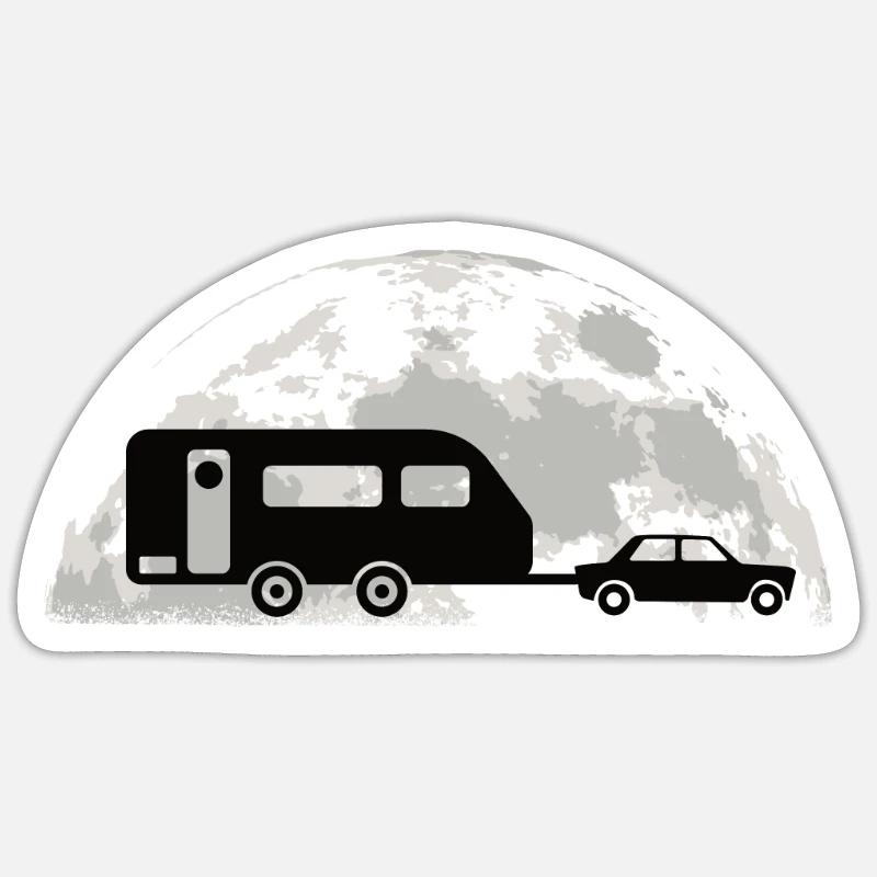 Camper Geschenkidee Camping - Sticker Größe S (10 x 10 cm) - Mattweiß