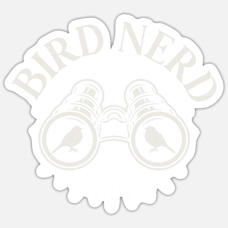 Nerd d’oiseaux - Sticker taille S (10 x 10 cm) - blanc mat