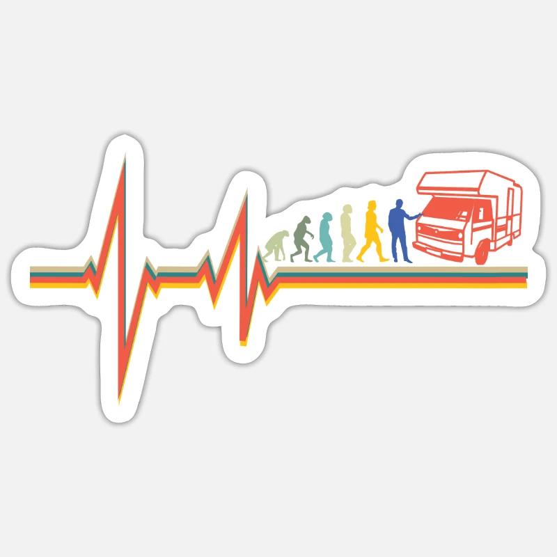 Camper Geschenkidee Camping - Sticker Größe S (10 x 10 cm) - Mattweiß