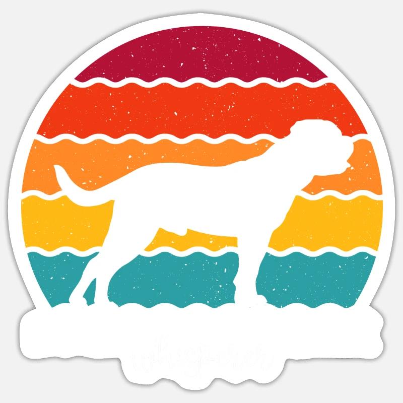Dogue de Bordeaux - Sticker taille S (10 x 10 cm) - blanc mat