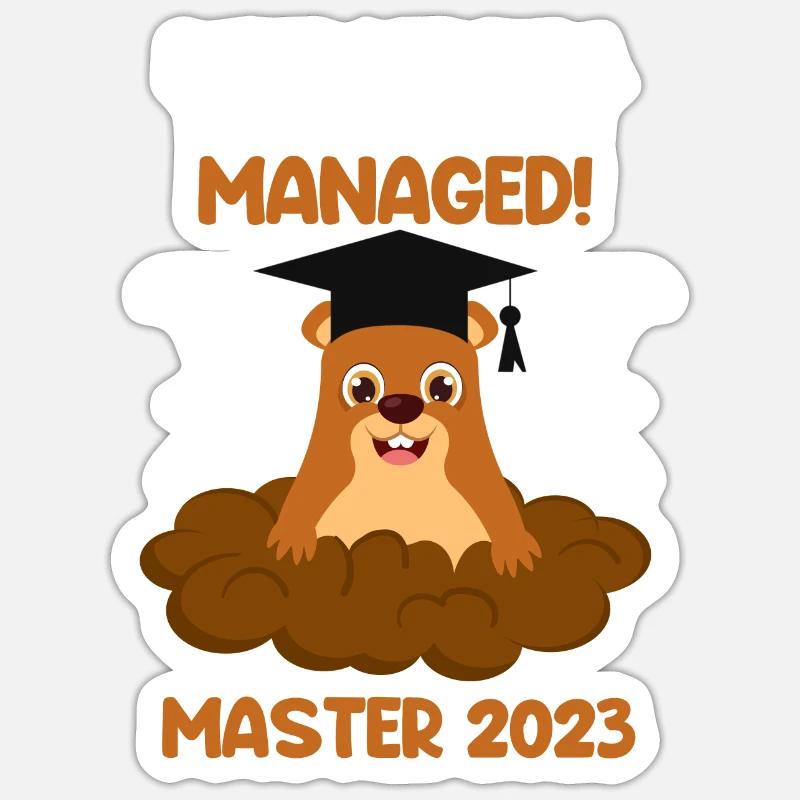 Master 2023 completed Master's degree - Sticker size S (10 x 10 cm) - white matte