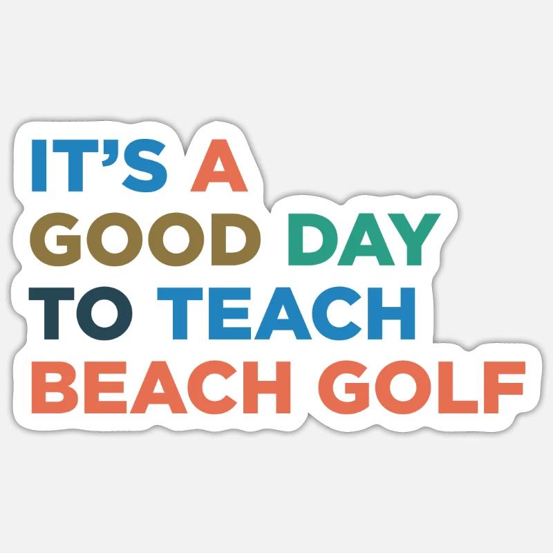 Teach Beach Golf Coach - Sticker size S (10 x 10 cm) - white matte