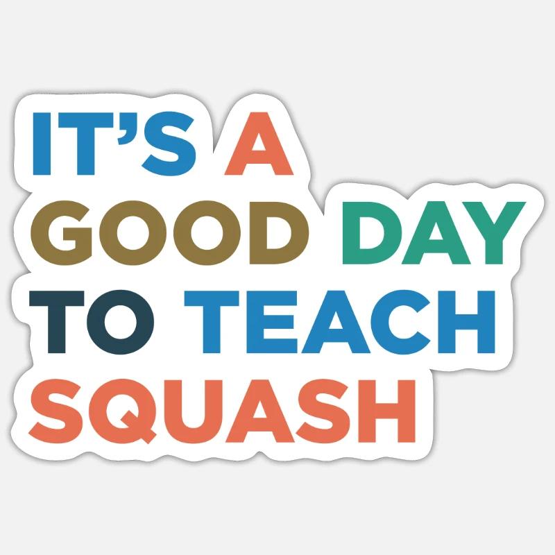 Squash -Trainer Beibringen - Sticker Größe S (10 x 10 cm) - Mattweiß