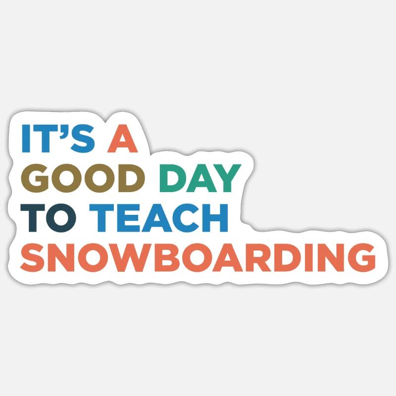 Snowboard Coach Teaching - Sticker size S (10 x 10 cm) - white matte