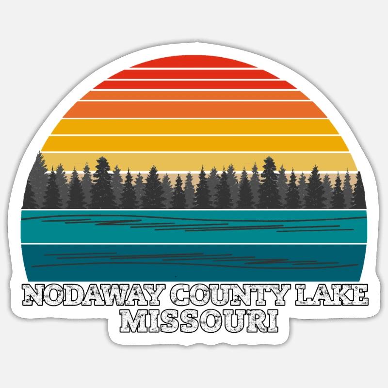 Comté de Nodaway Lac Missouri - Sticker taille S (10 x 10 cm) - blanc mat