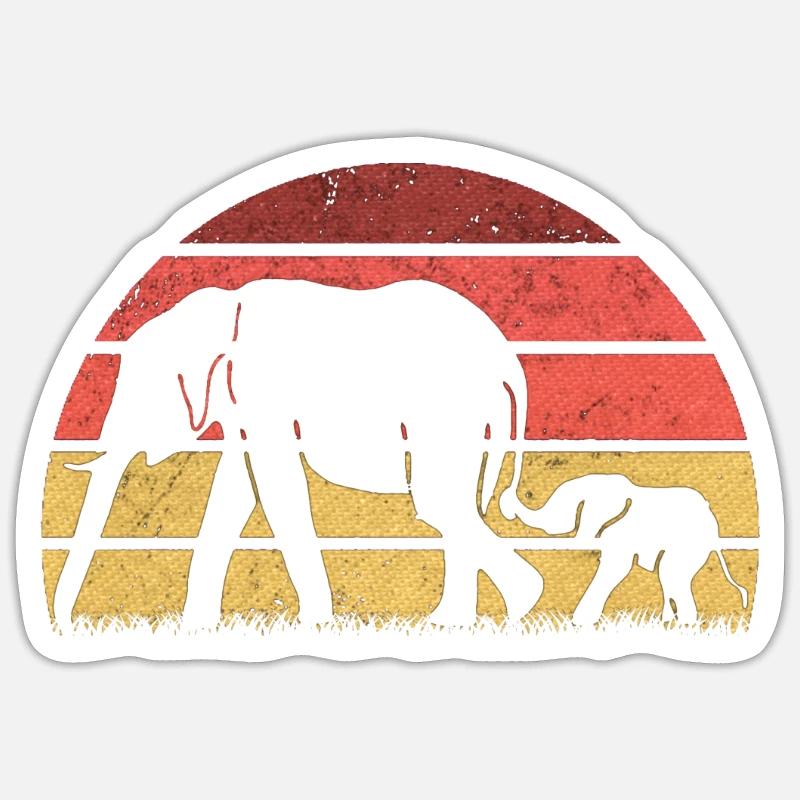 Eléphant d’Afrique - Sticker taille S (10 x 10 cm) - blanc mat