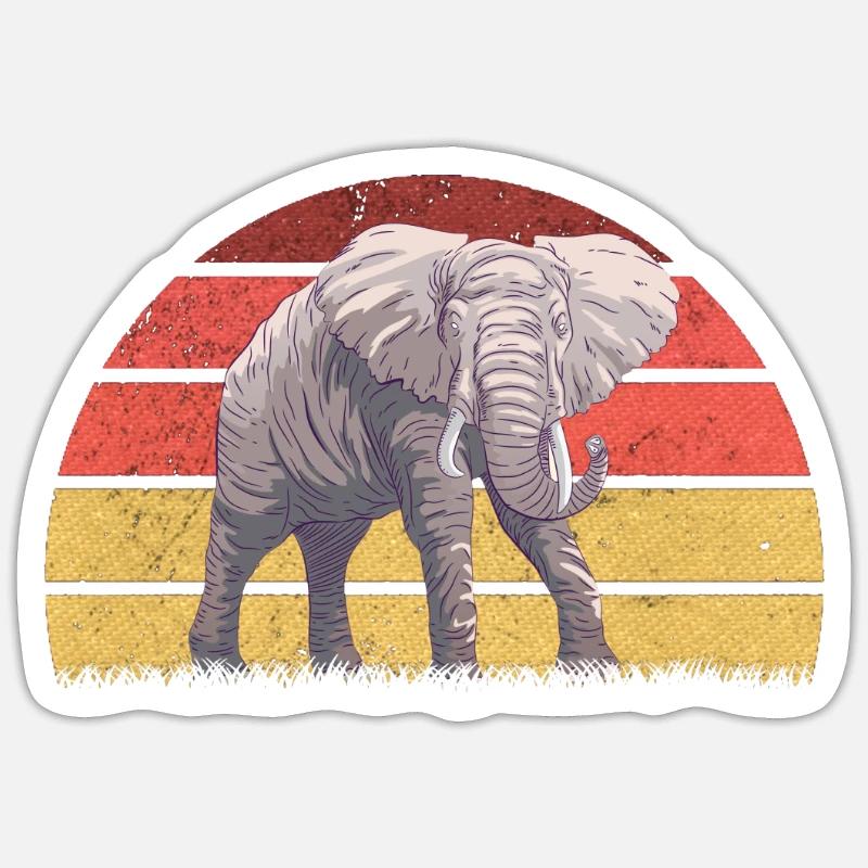 Eléphant d’Afrique - Sticker taille S (10 x 10 cm) - blanc mat