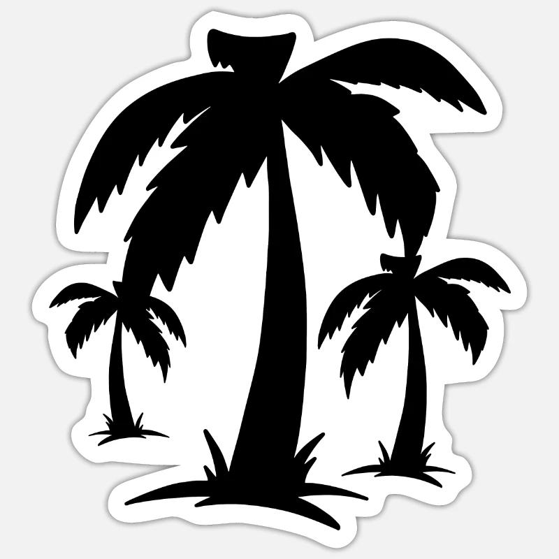 Palm Palms - Sticker size S (10 x 10 cm) - white matte