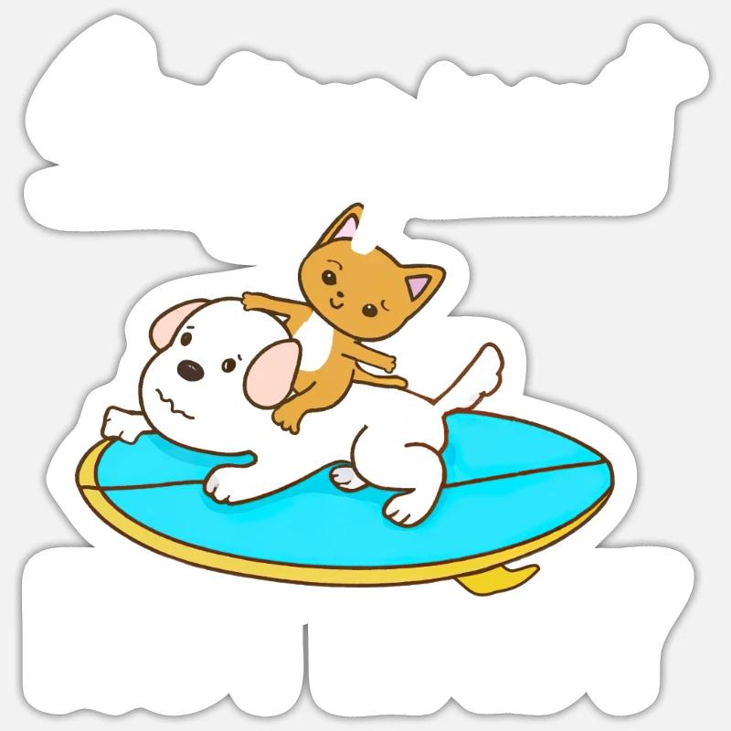 Le surf n’est pas facile - Sticker taille S (10 x 10 cm) - blanc mat