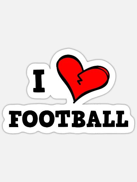 Ich liebe Fußball - Sticker Größe S (10 x 10 cm) - Mattweiß